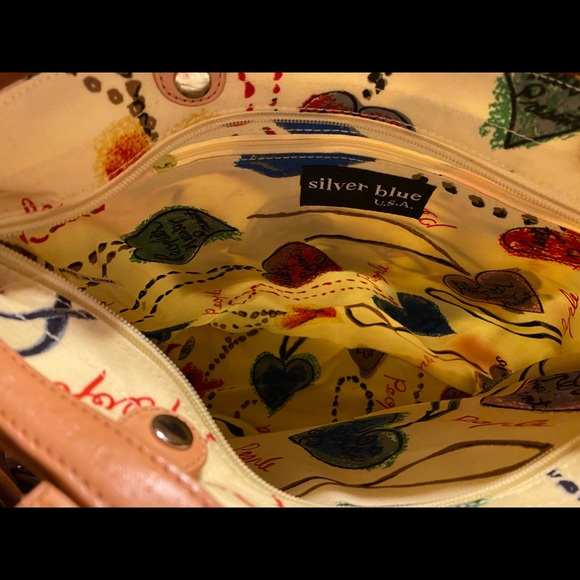 Silver Blue Clear Plastic Tote W/Fabric Insert NWT - Picture 9 of 16